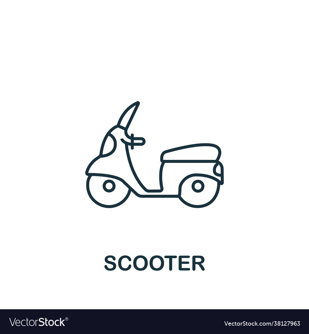 Scooter icon simple line element symbol
