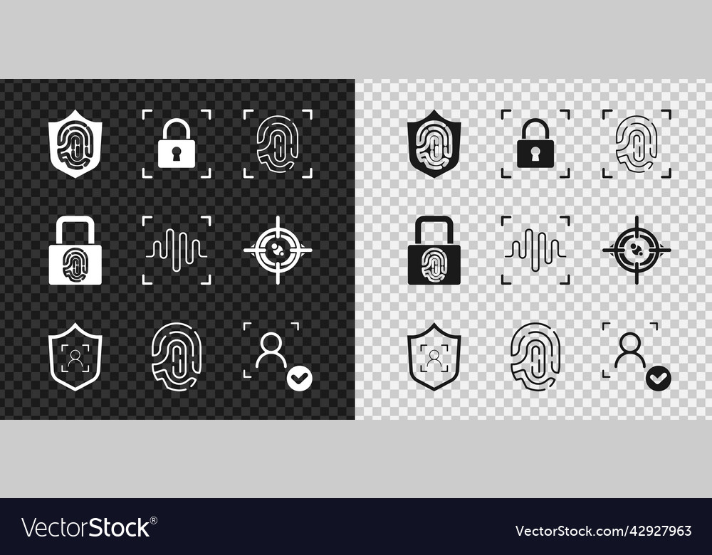 Set fingerprint in shield with lock face