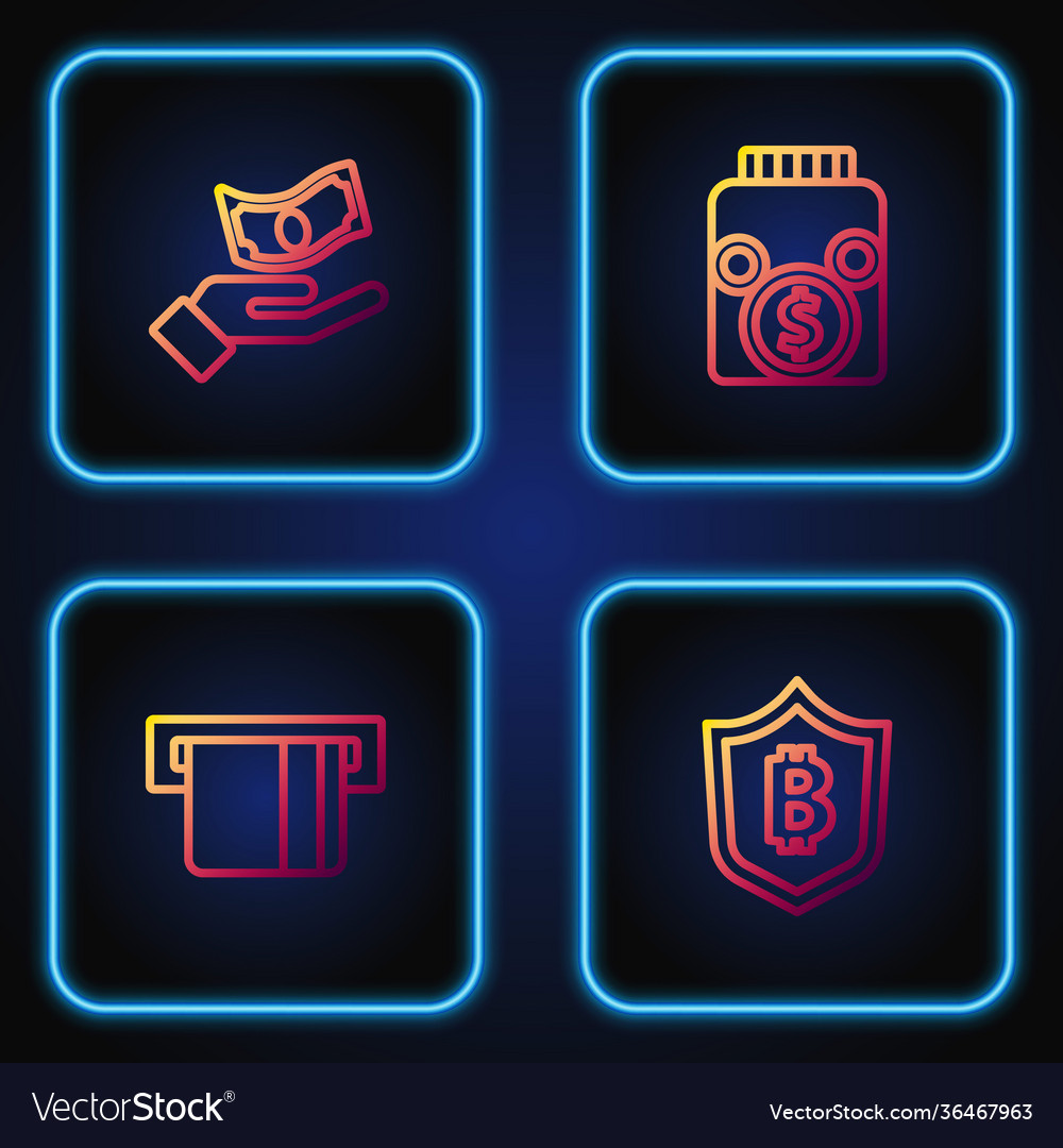 Set line shield with bitcoin credit card inserted