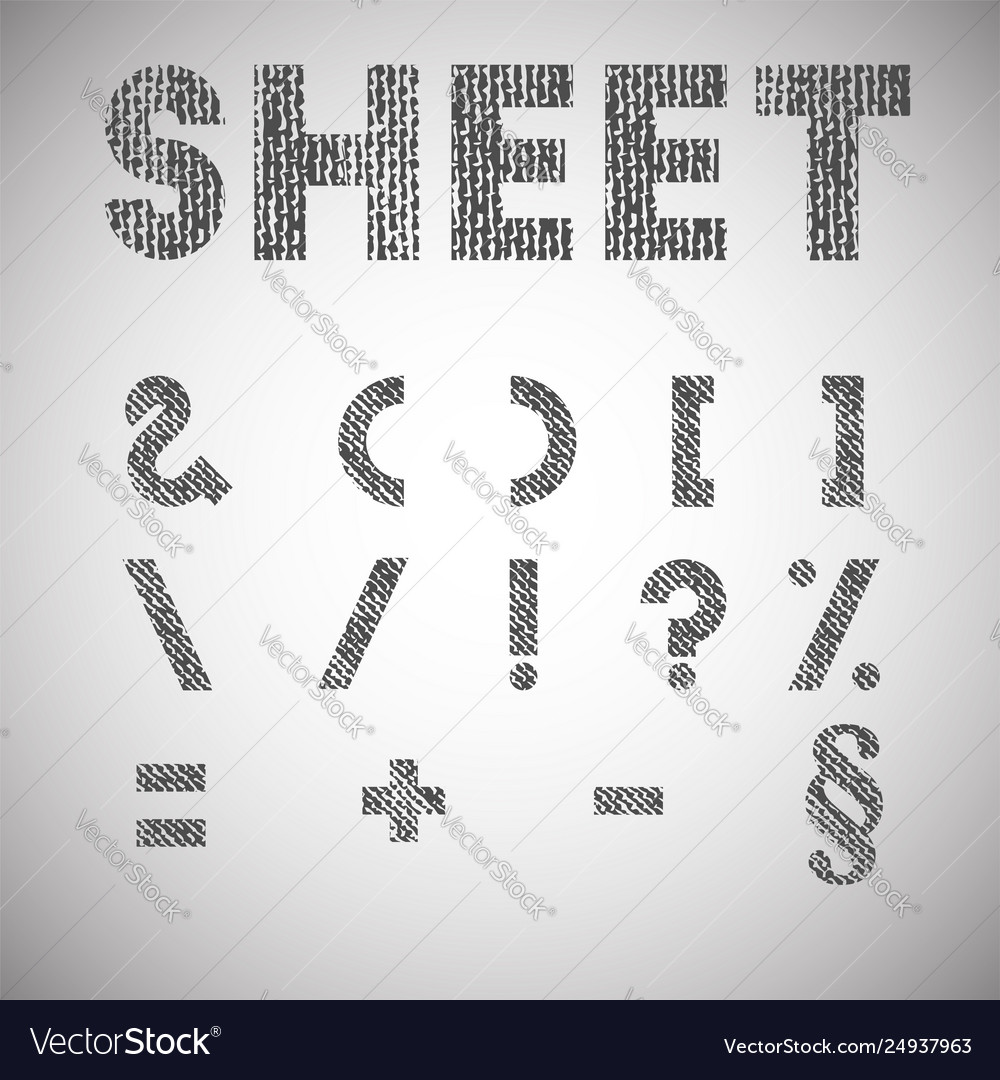Sheet texturized font