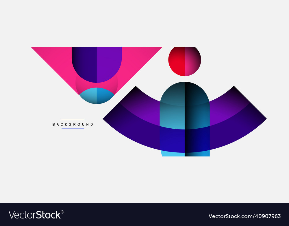 Trendy shapes color minimal design composition vector image Trendy shapes color minimal design composition