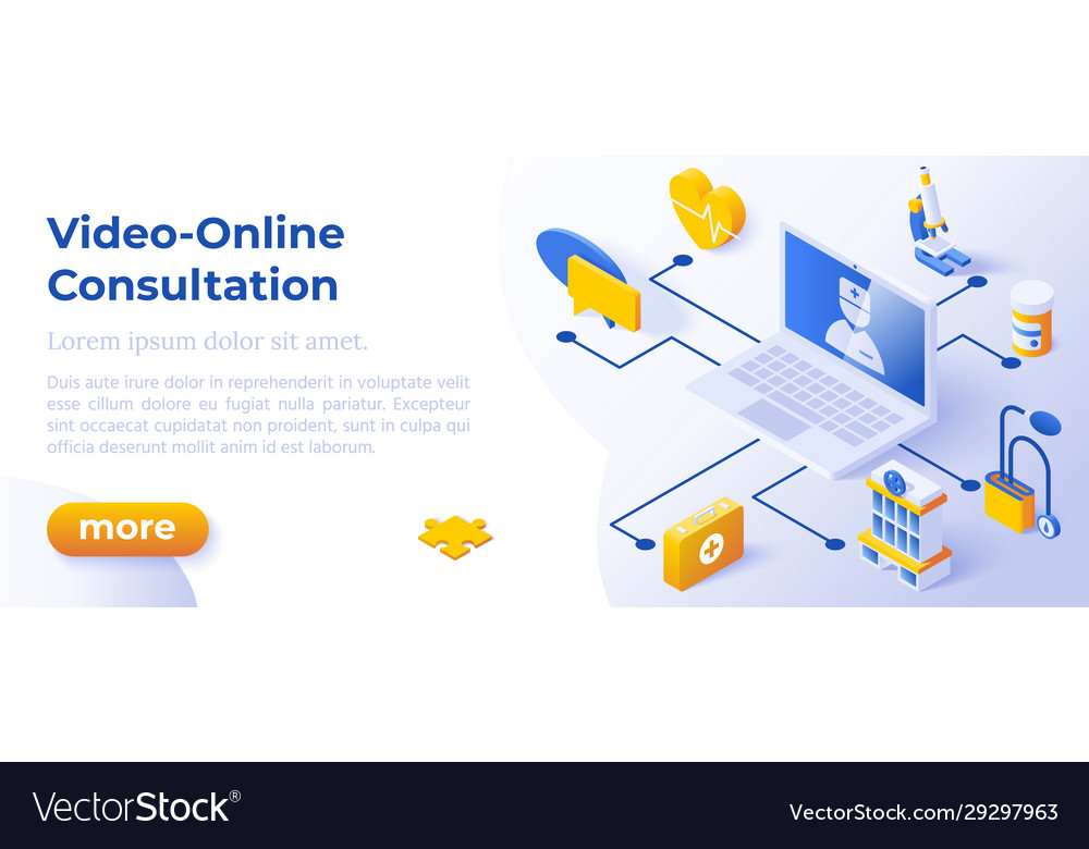 Video online consultation - banner layout template