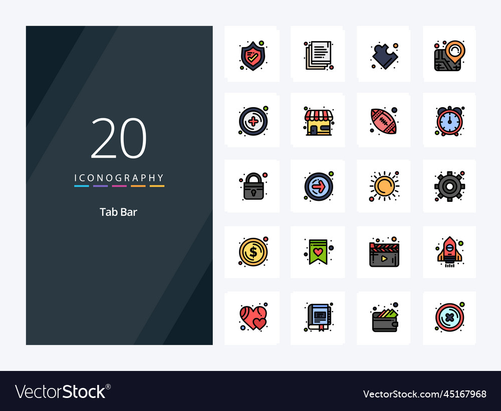 20 tab bar line filled icon for presentation