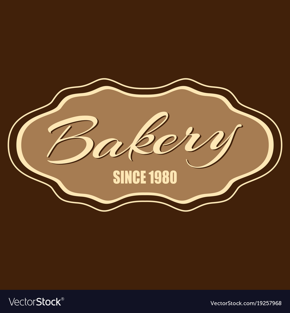 Bakery since 1980 badge brown background