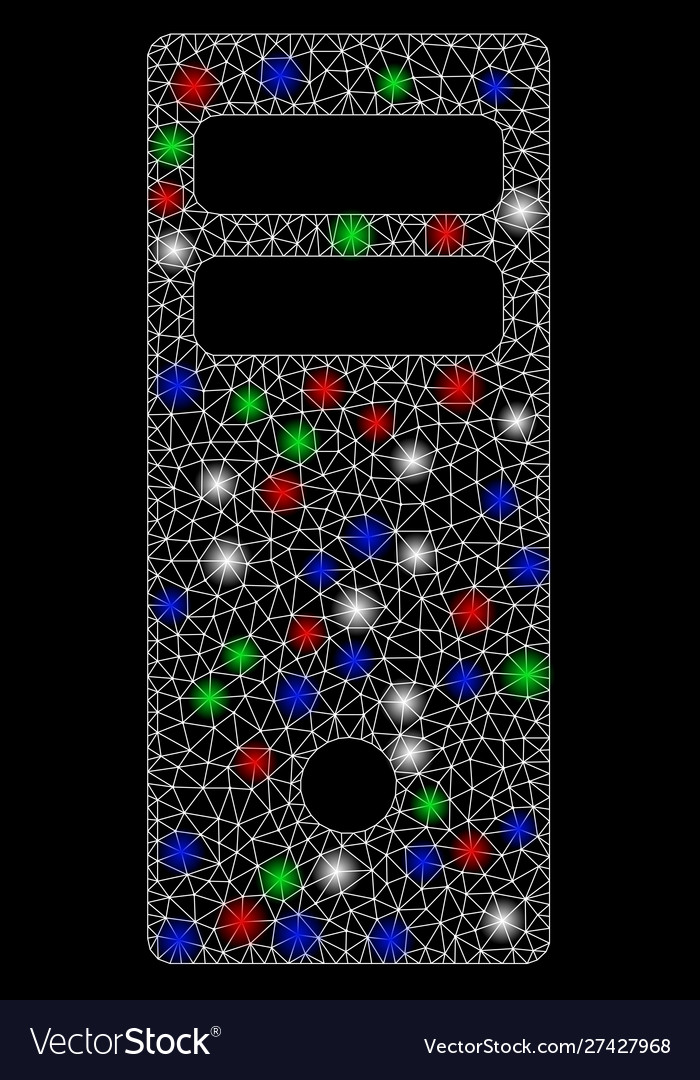 Bright mesh network server mainframe with flash vector image Bright mesh network server mainframe with flash