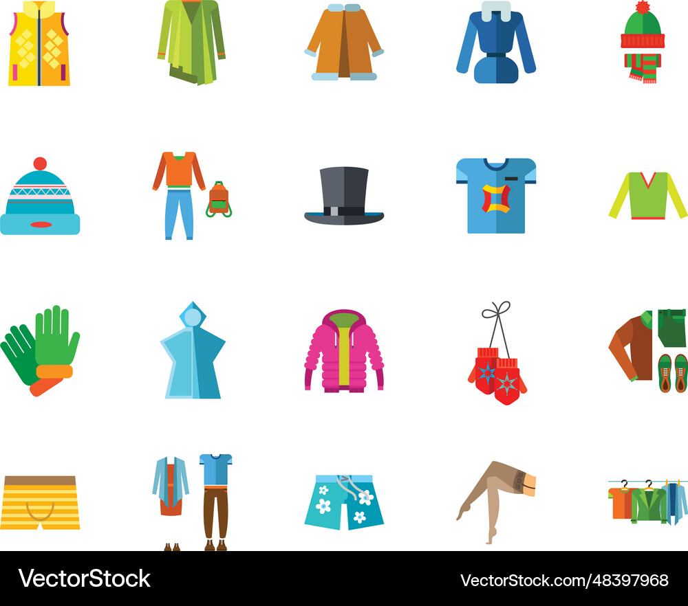 Clothes icon set Royalty Free Vector Image - VectorStock