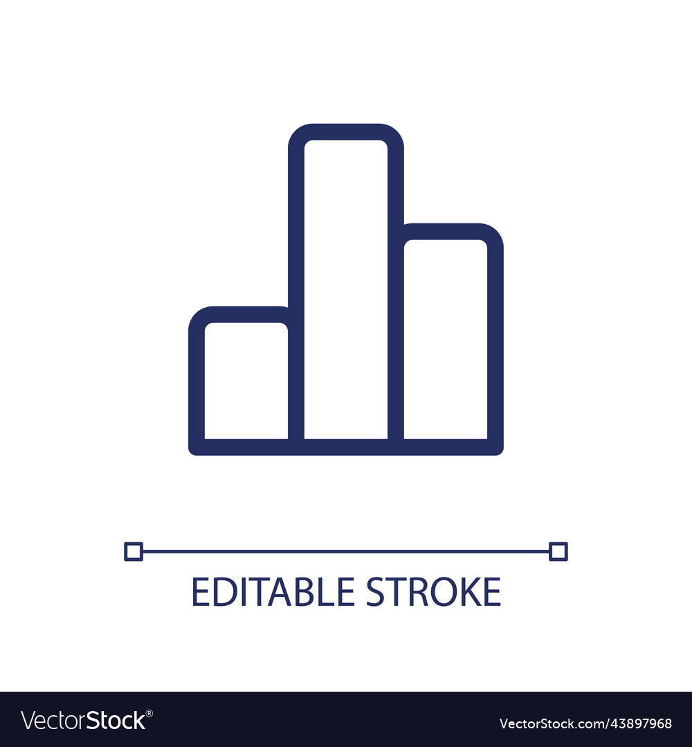 Column graph pixel perfect linear ui icon vector image Column graph pixel perfect linear ui icon