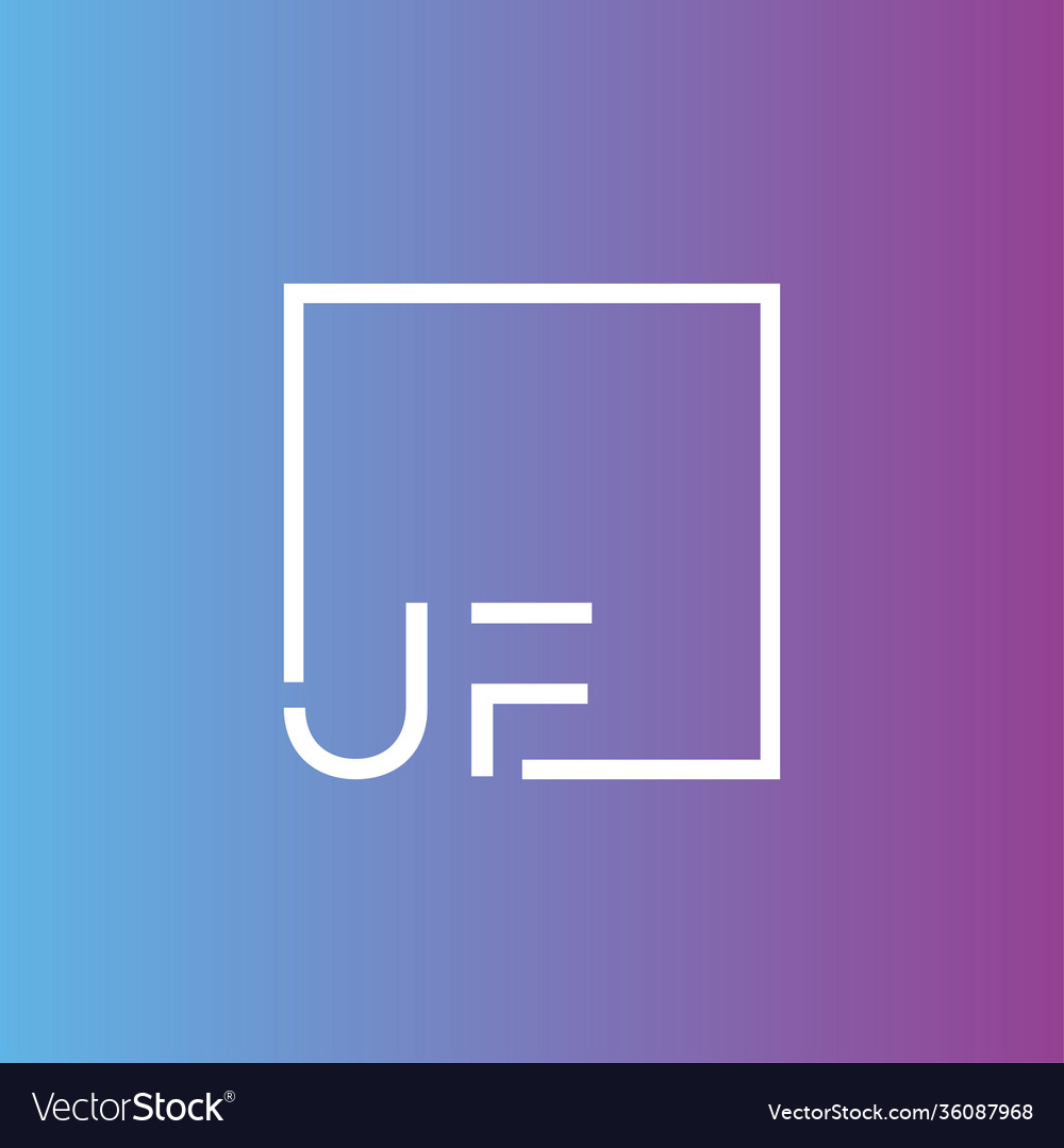 Creative initial letter jf square logo design