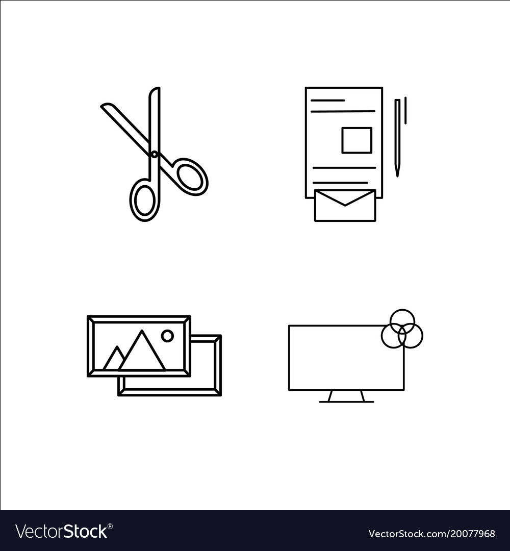 Design and studio simple linear icon setsimple
