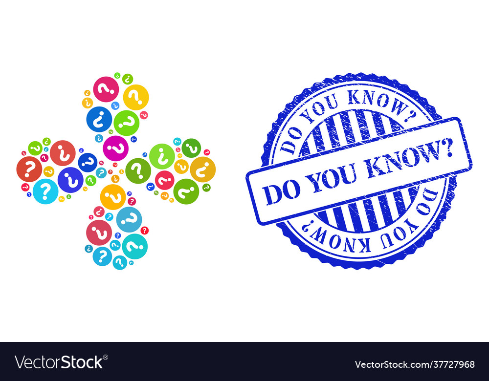 Do you know question scratched seal and query vector image Do you know question scratched seal and query