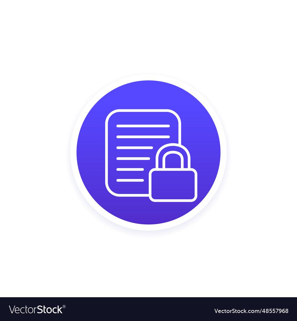 Document protection line icon for web