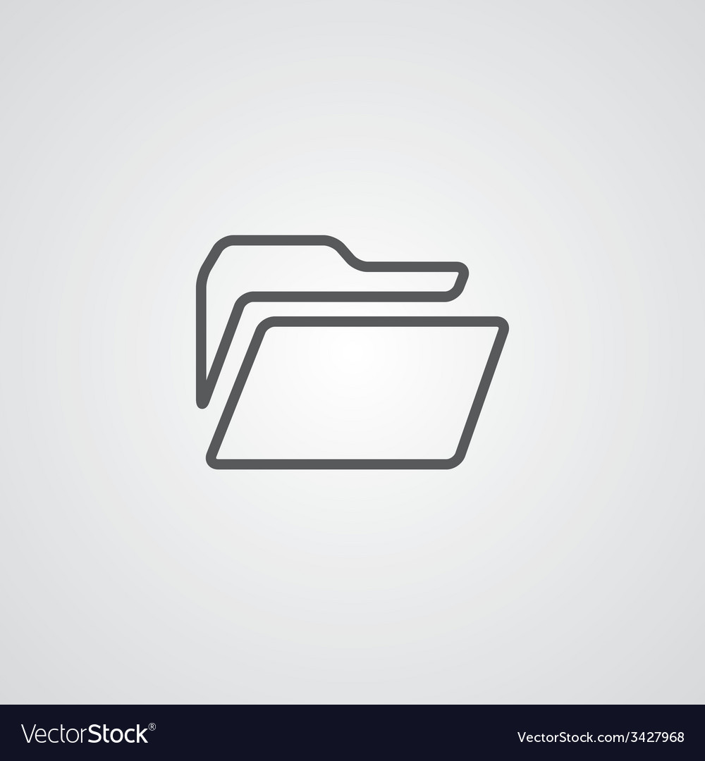 Folder Outline Symbol Dark On White Background Vector Image