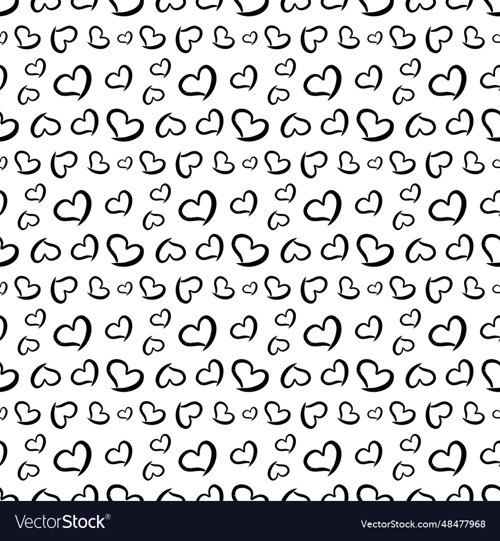 Heart shape seamless pattern doodle abstract