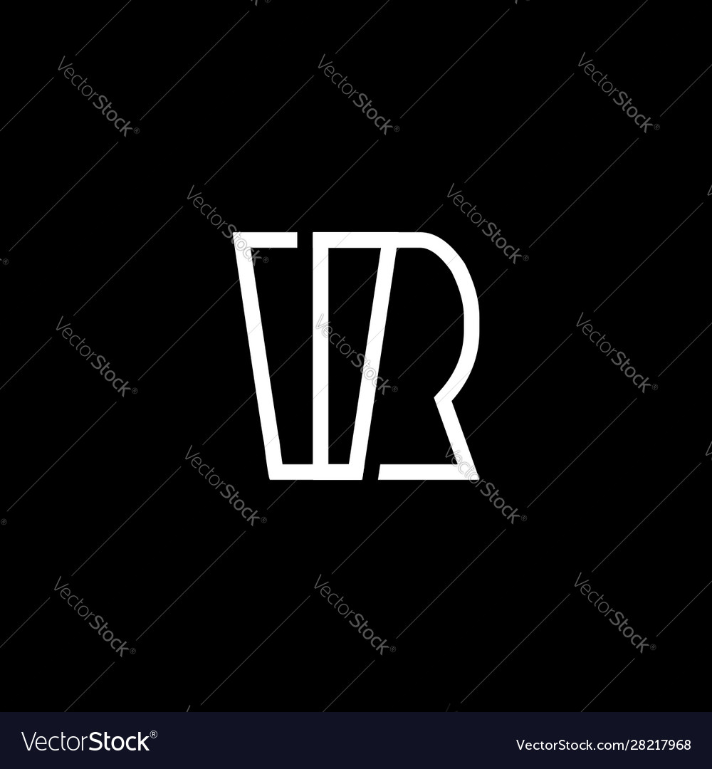 Initial letter v r logo template with line art vector image Initial letter v r logo template with line art