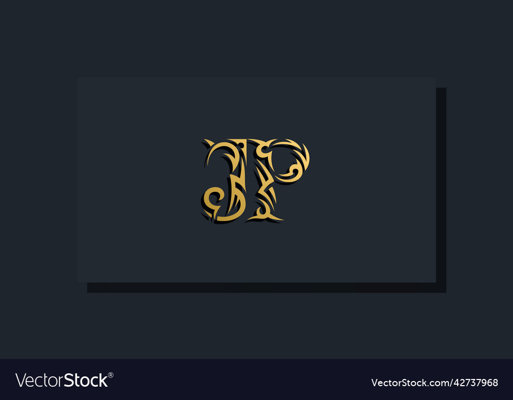 Luxury initial letters jp logo design