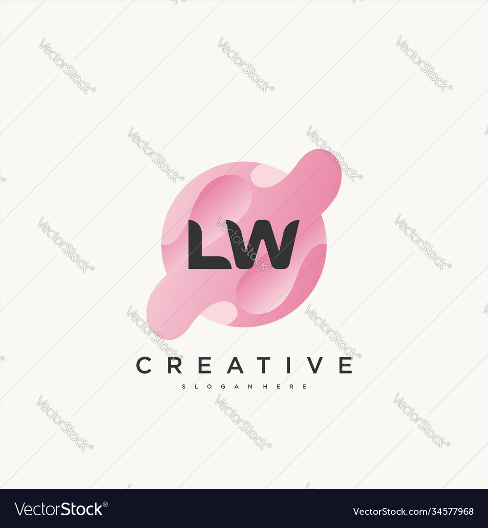 Lw initial letter colorful logo icon design