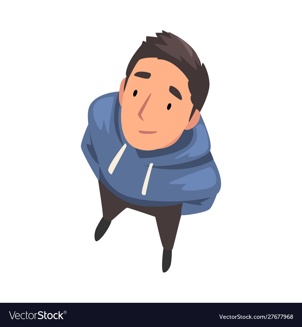 Man character looking up view from above Vector Image