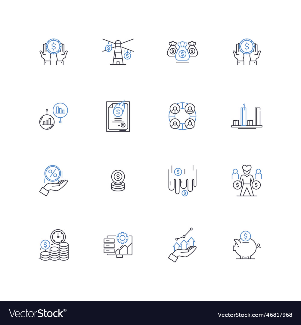 Marketplace line icons collection ecommerce