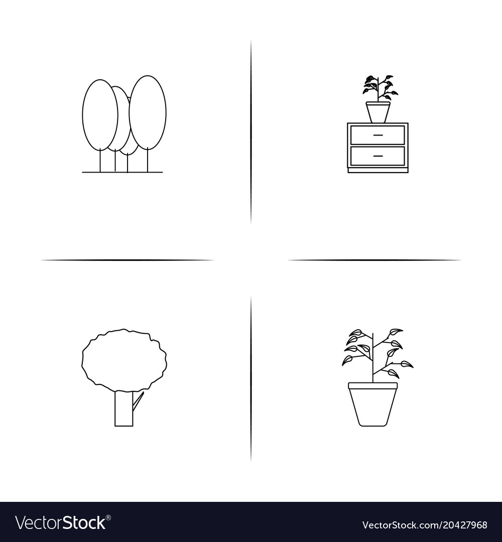 Nature simple linear icon setsimple outline icons