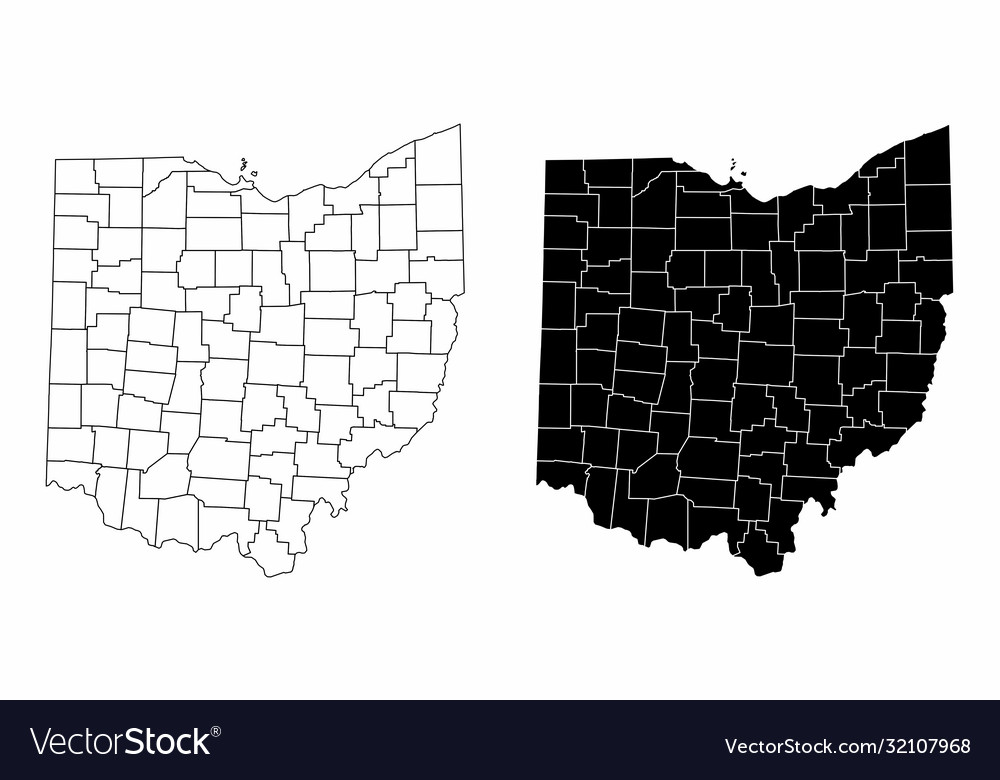 Ohio County Maps Royalty Free Vector Image - Vectorstock