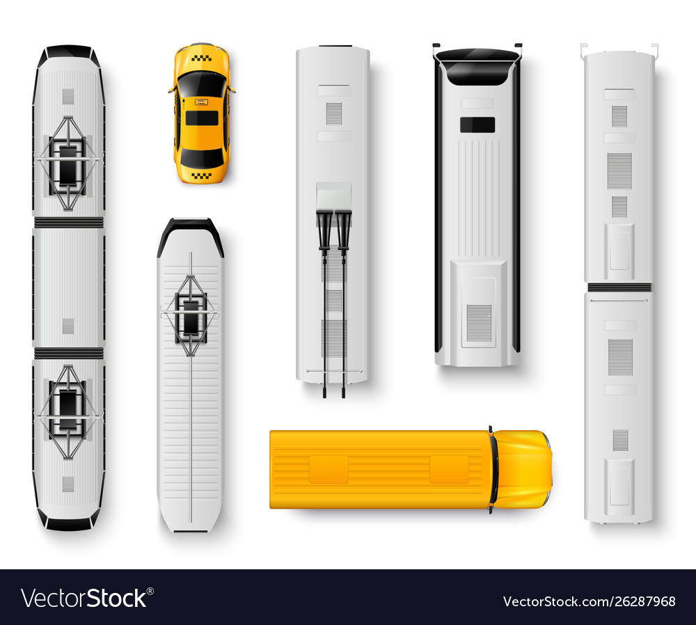 Public transport realistic set Royalty Free Vector Image