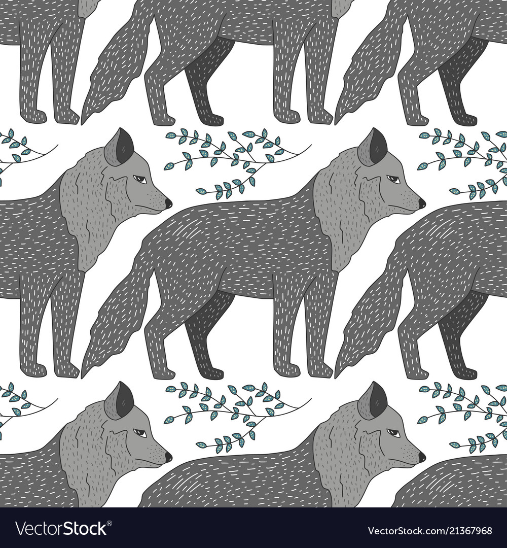 Seamless forest pattern with cute color vector image Seamless forest pattern with cute color