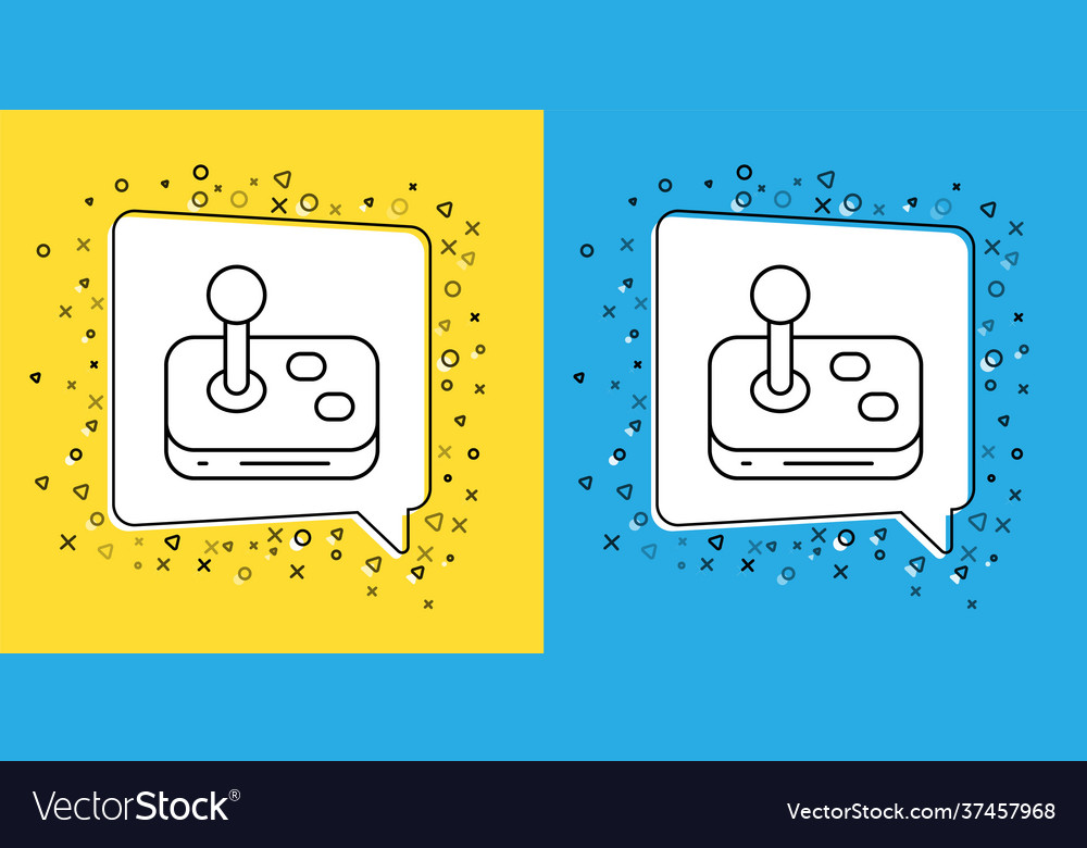 Set line joystick for arcade machine icon isolated vector image Set line joystick for arcade machine icon isolated