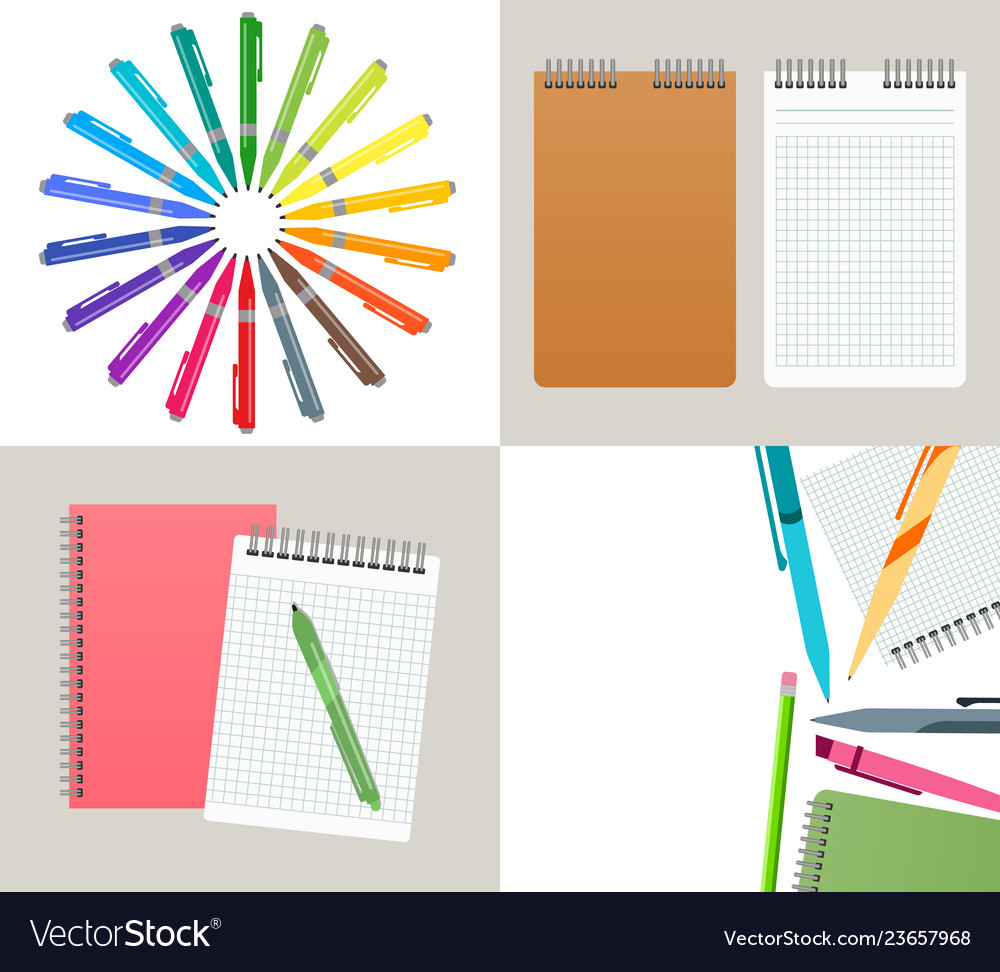Set of four with notebooks