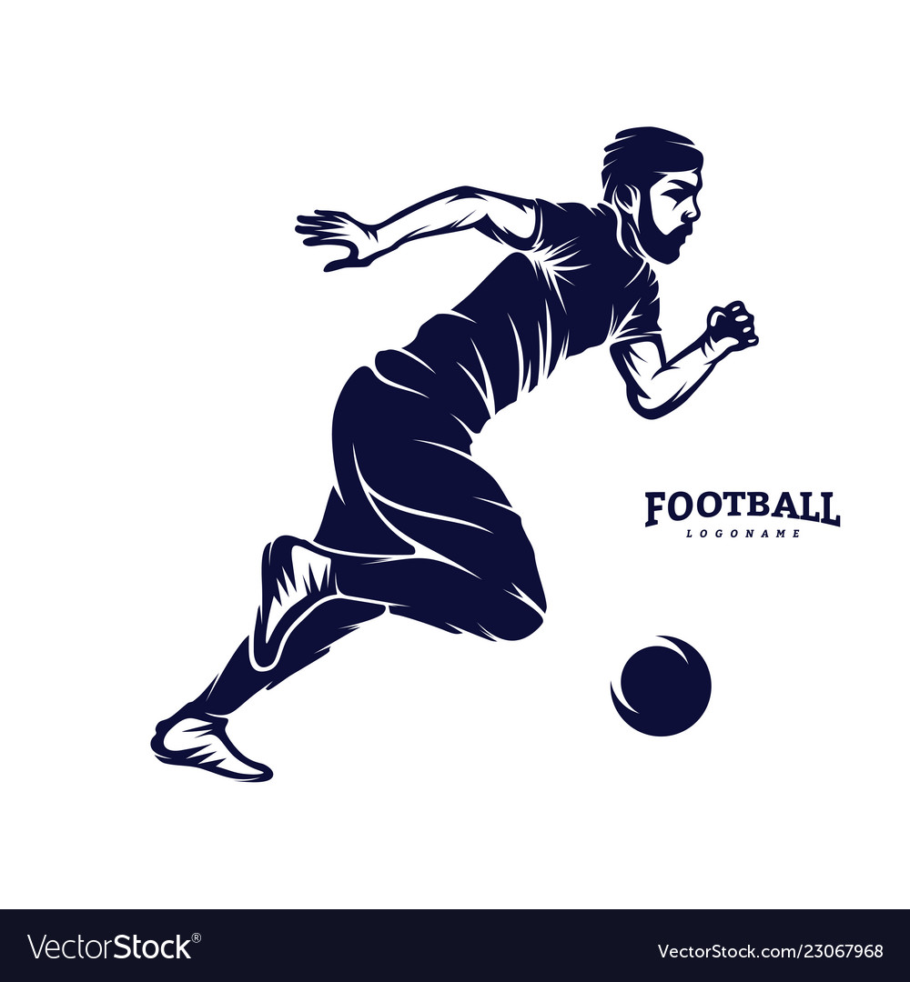 Soccer and football player man logo silhouette