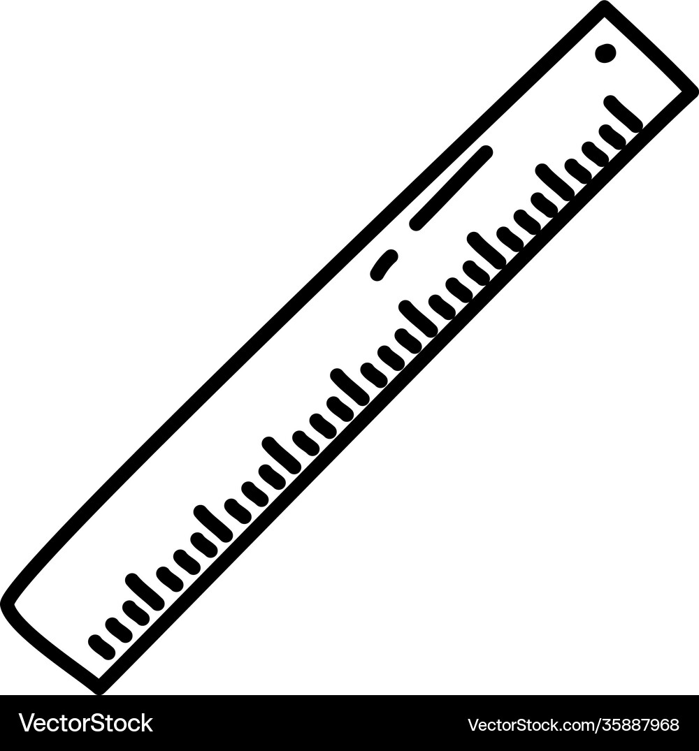 Stationary concept ruler icon line doodle style Vector Image