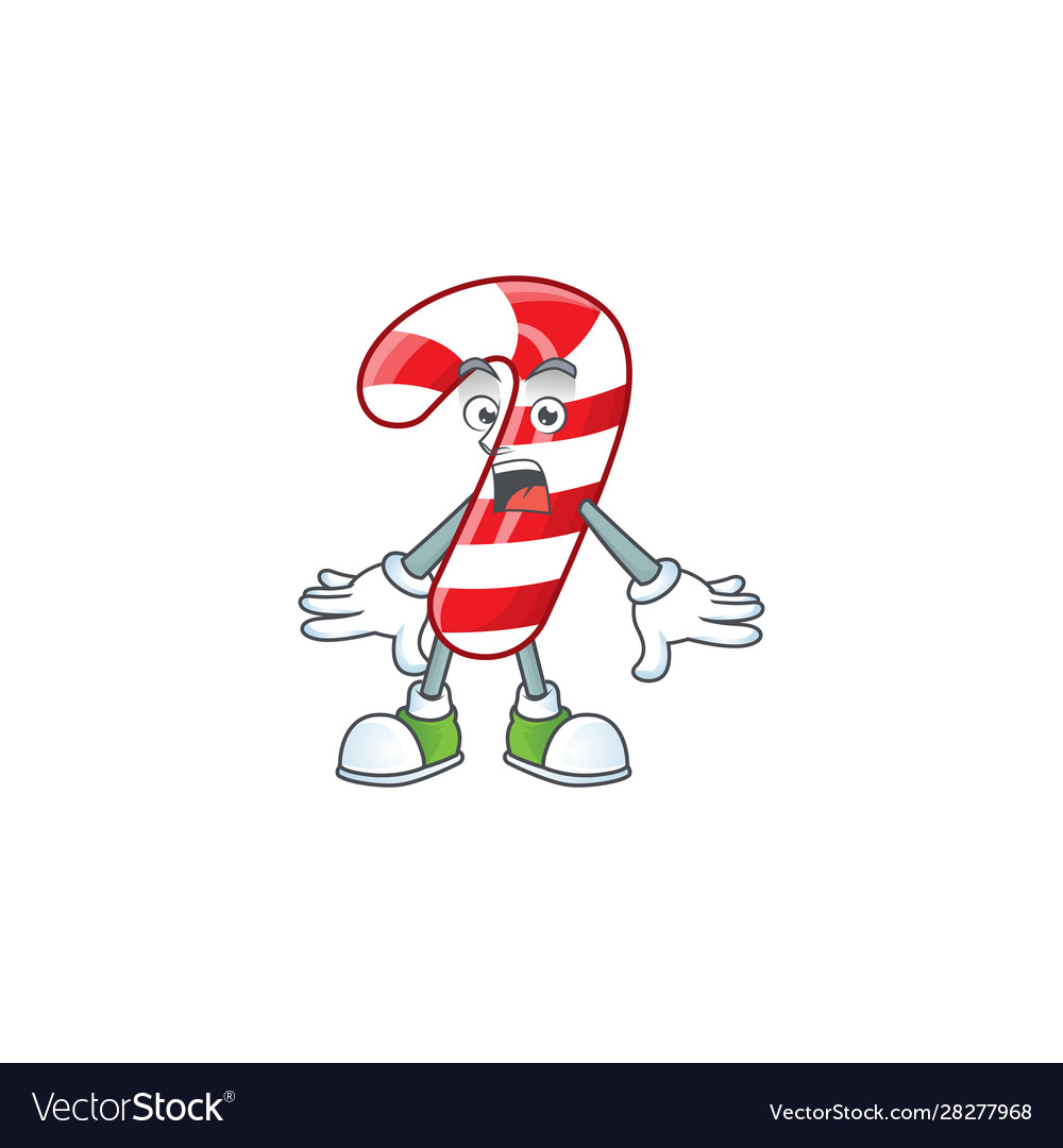 Surprised christmas candy cane face gesture