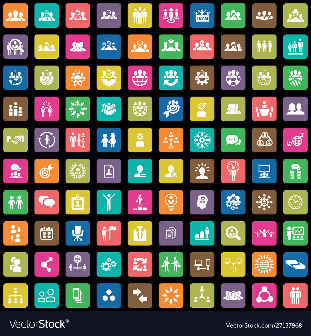 Teamwork 100 icons universal set for web and ui