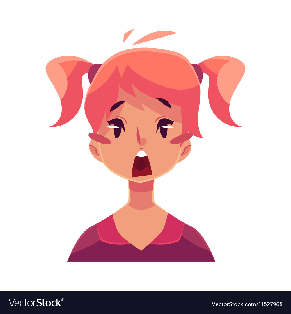 Teen girl face surprised facial expression