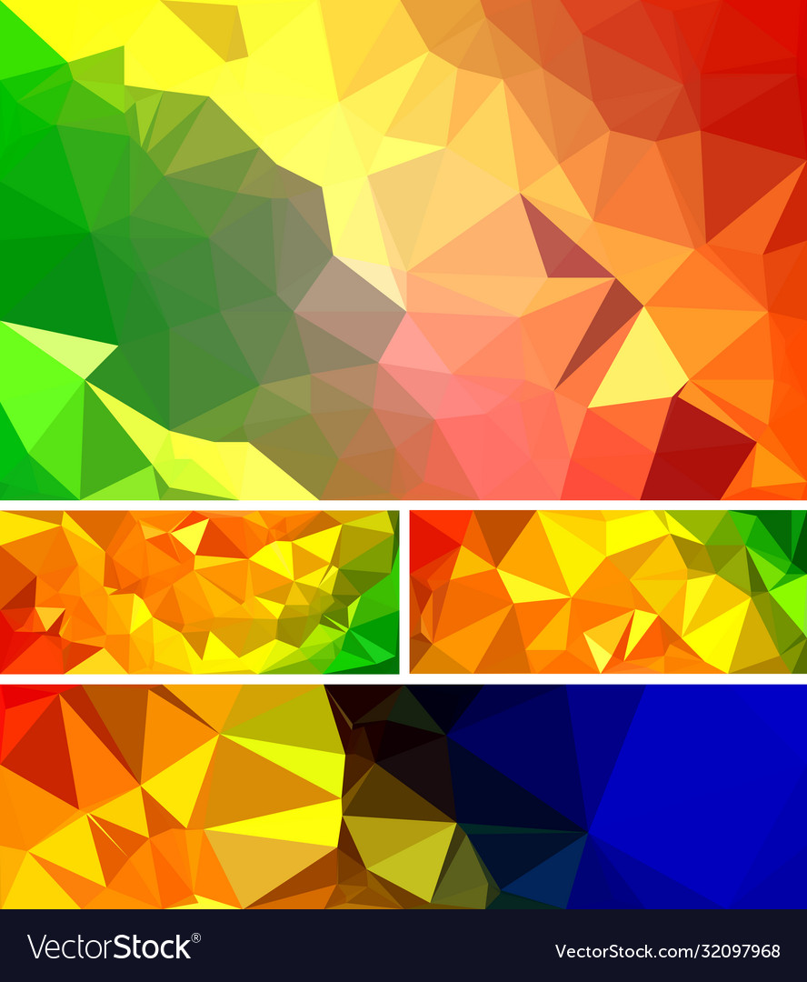Various banner set with triangle pattern vector image Various banner set with triangle pattern