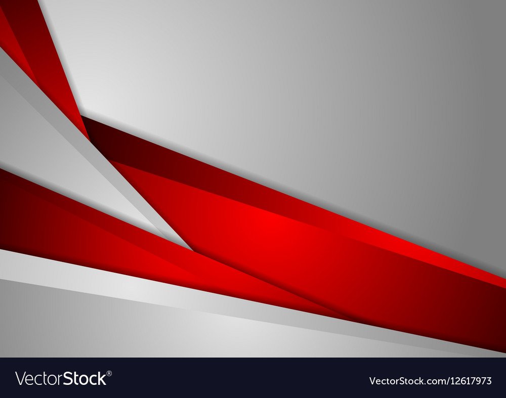 Abstract corporate red grey geometric background Vector Image