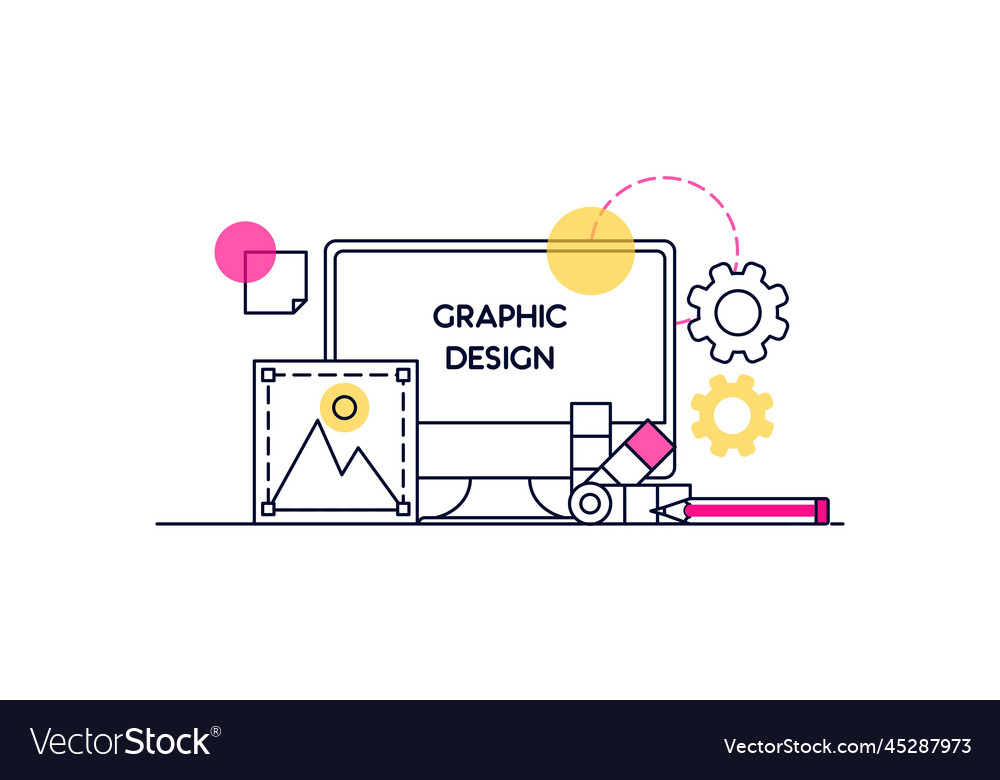 Abstract linear of graphic design web vector image Abstract linear of graphic design web