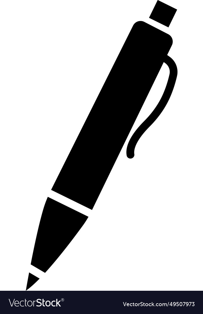 Black pen icon signature filled and flat sign Vector Image