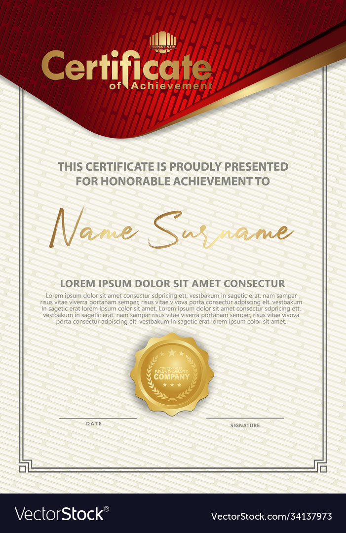 Certificate template with textured background vector image Certificate template with textured background