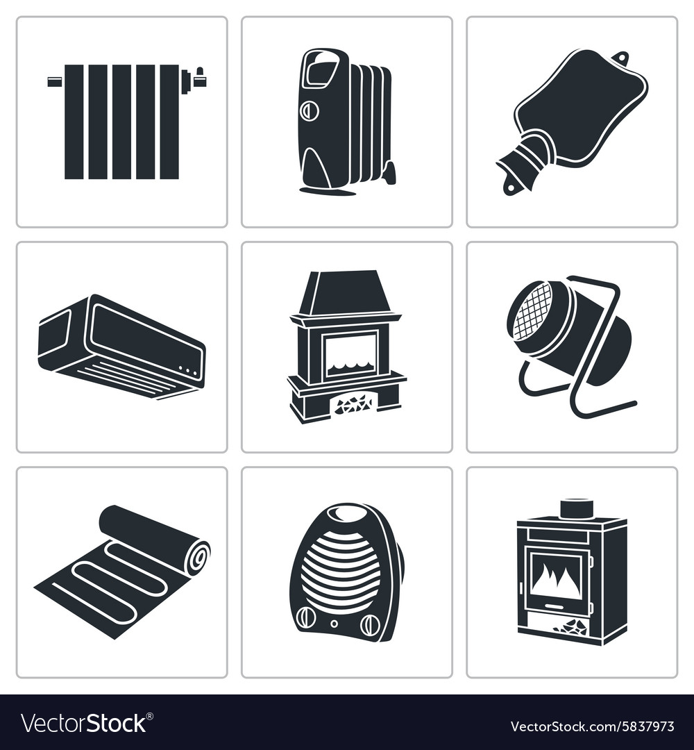 Climate equipment icons set