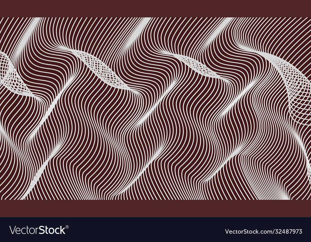 Distorted wave line texture abstract monochrome vector image Distorted wave line texture abstract monochrome