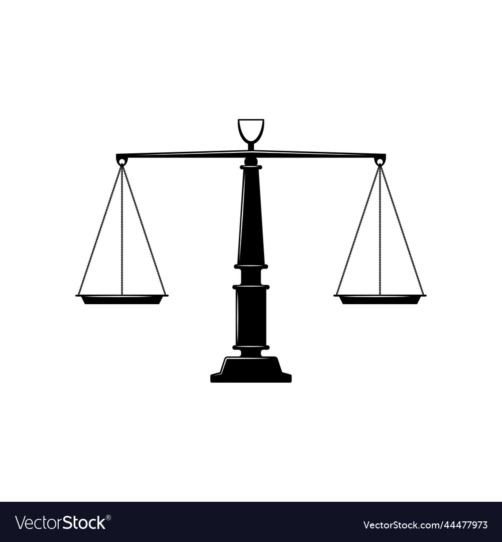 Dual law balance scales judicial scales Royalty Free Vector