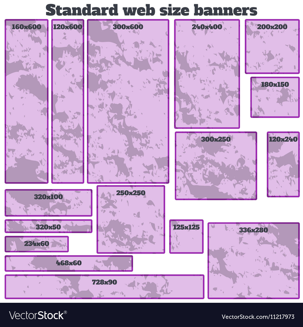 Empty box standard size web banners blank set