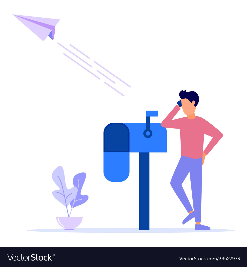 Graphic cartoon character email services vector image Graphic cartoon character email services
