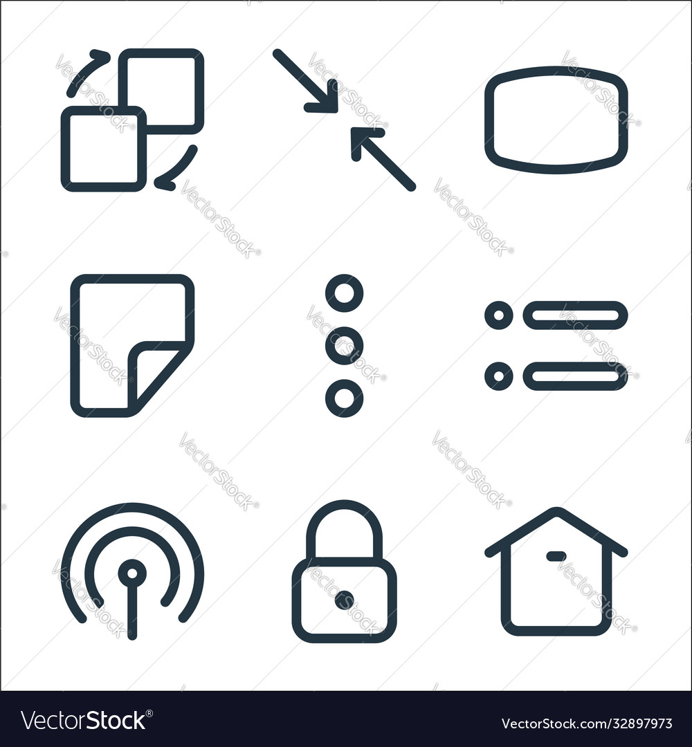Interface line icons linear set quality vector image Interface line icons linear set quality
