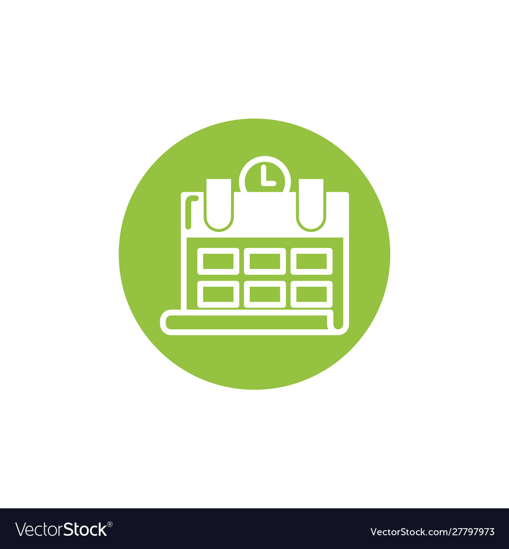 Isolated calendar block and flat design