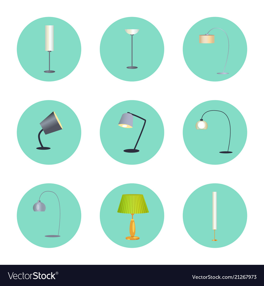 Lapms circle icons collection Vector Image Lapms circle icons collection