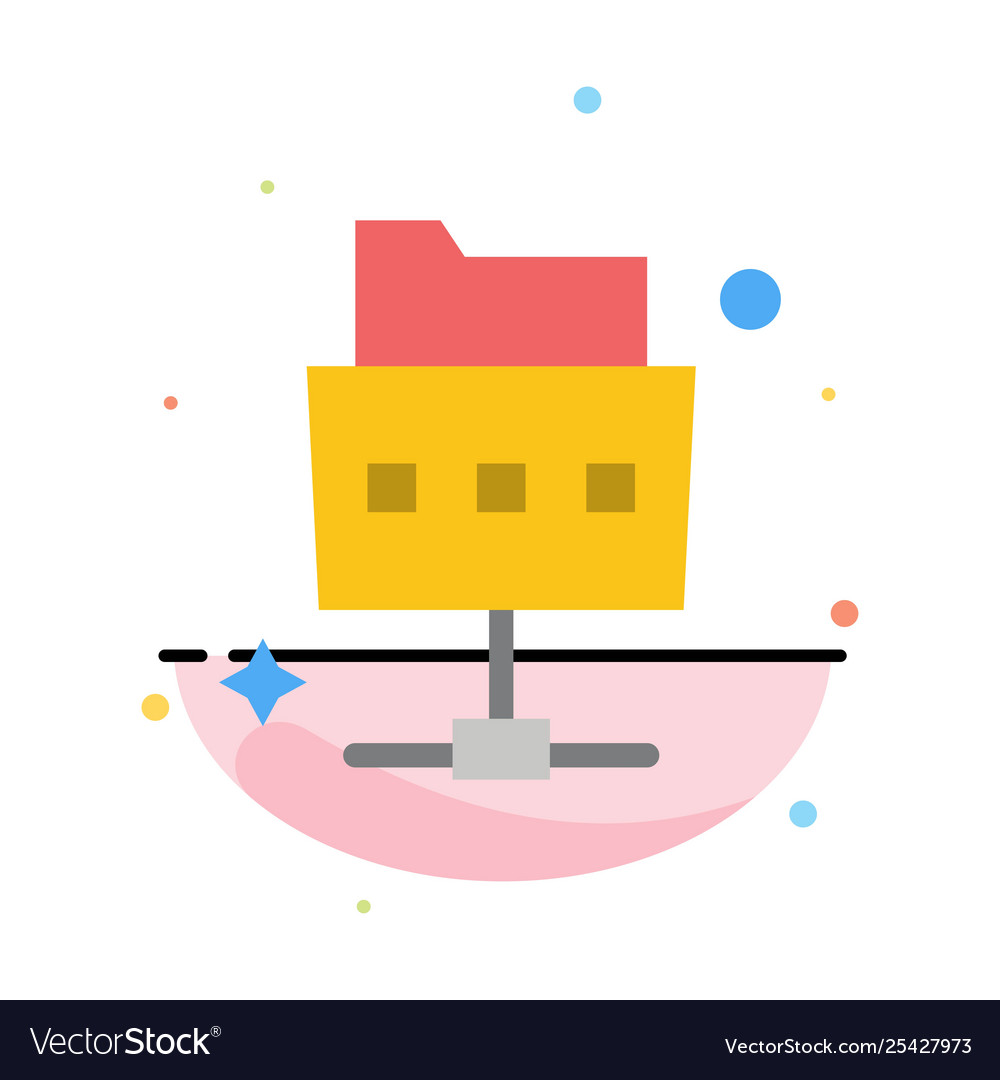 Network file folder abstract flat color icon