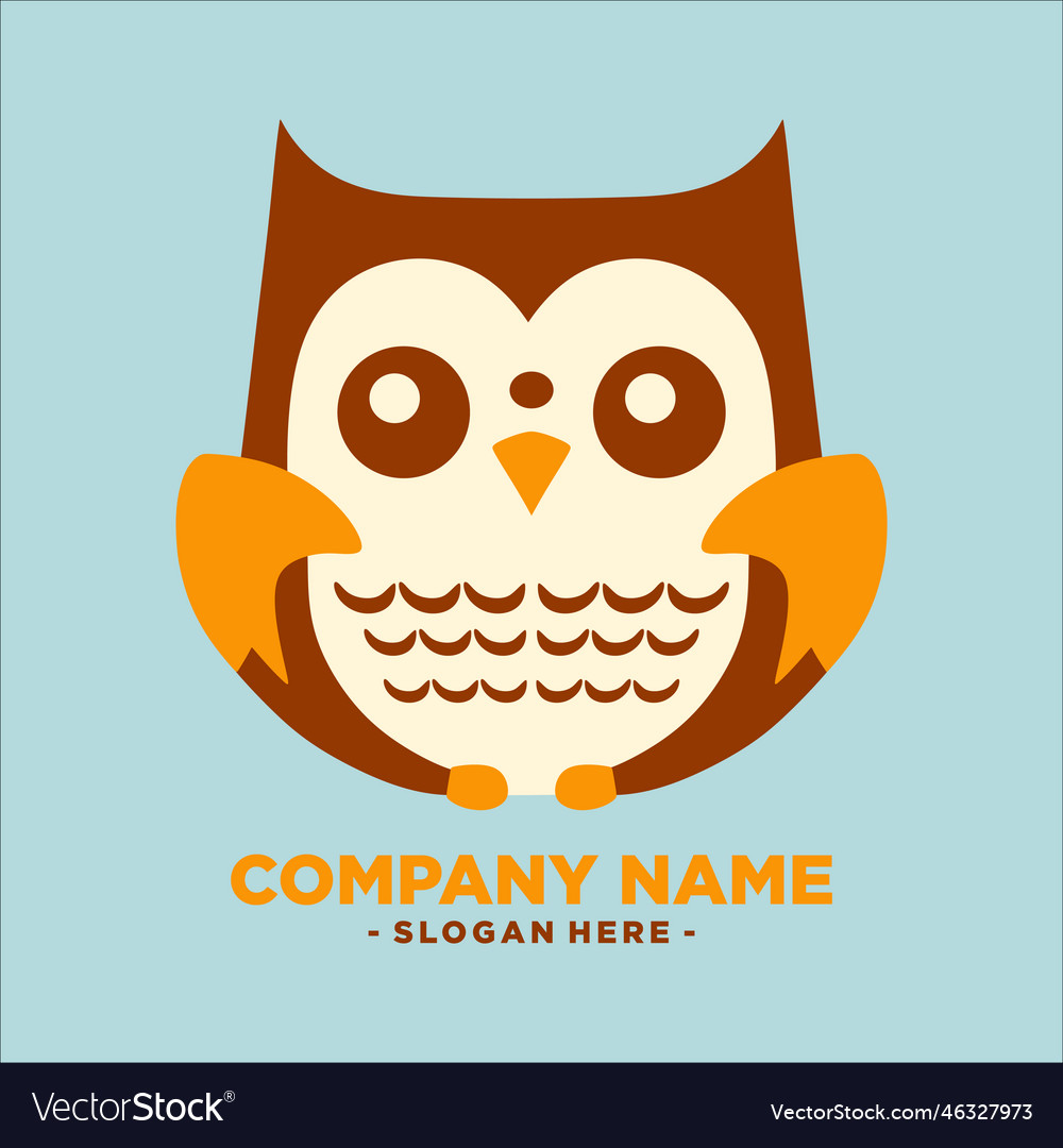 Owl flat mascot logo