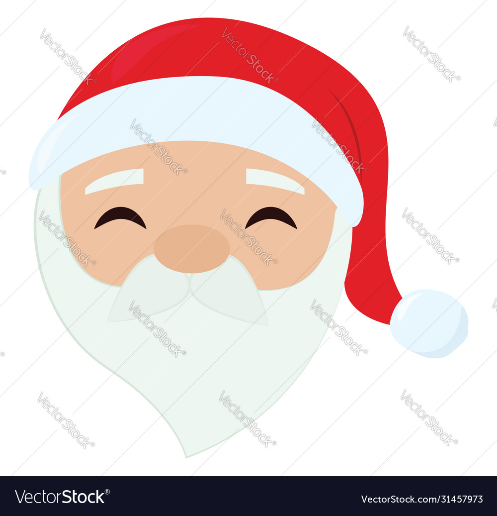 Santa head on white background Royalty Free Vector Image