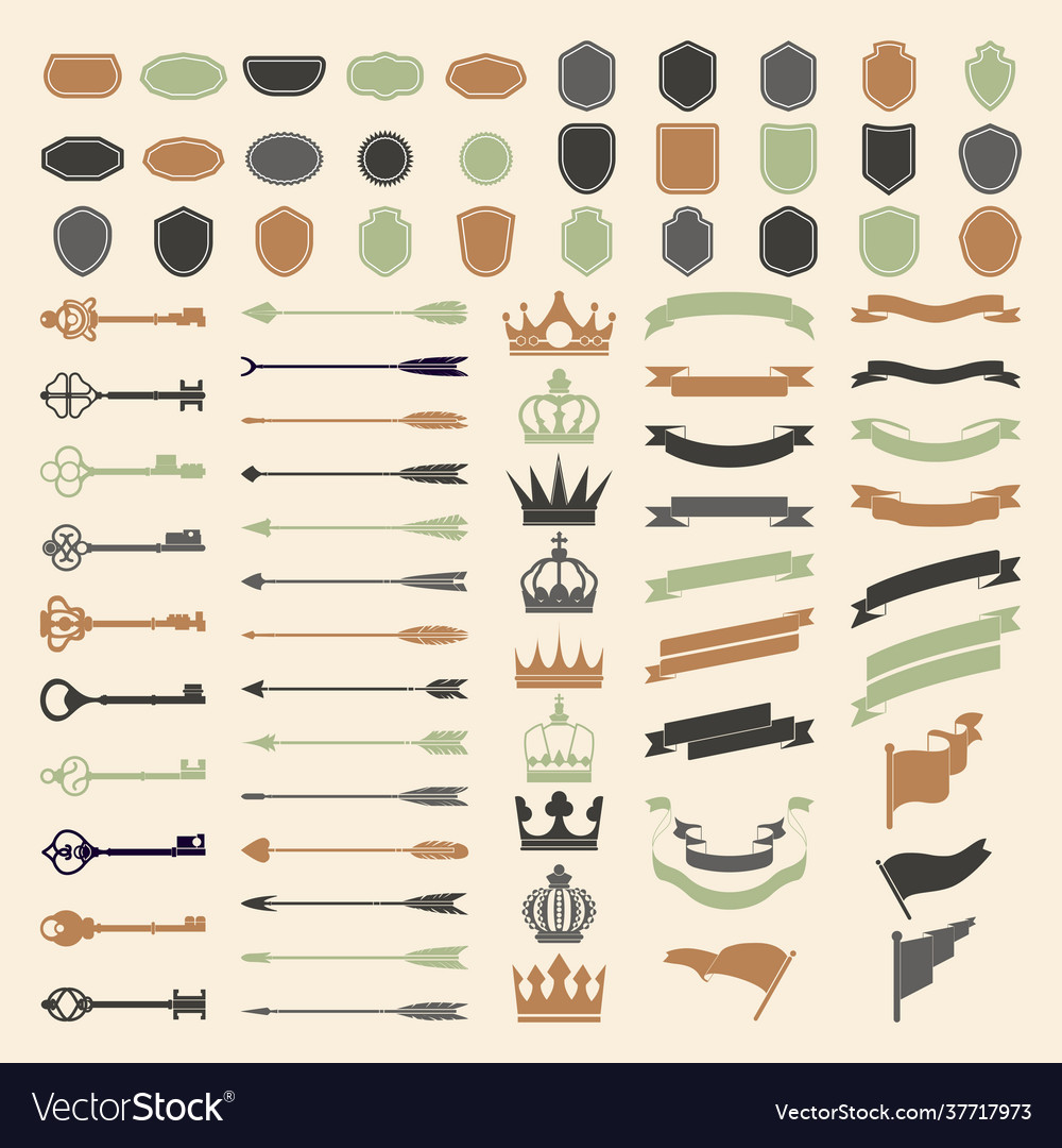 Set label ornament Royalty Free Vector Image VectorStock